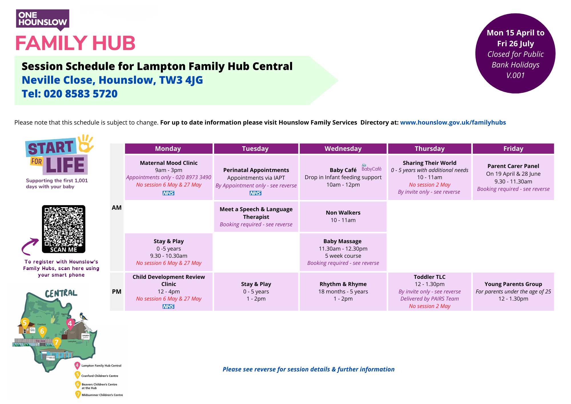 Display image of timetable