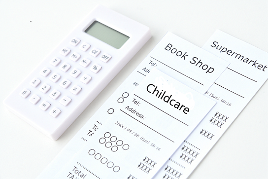Calculator and receipts support with childcare costs